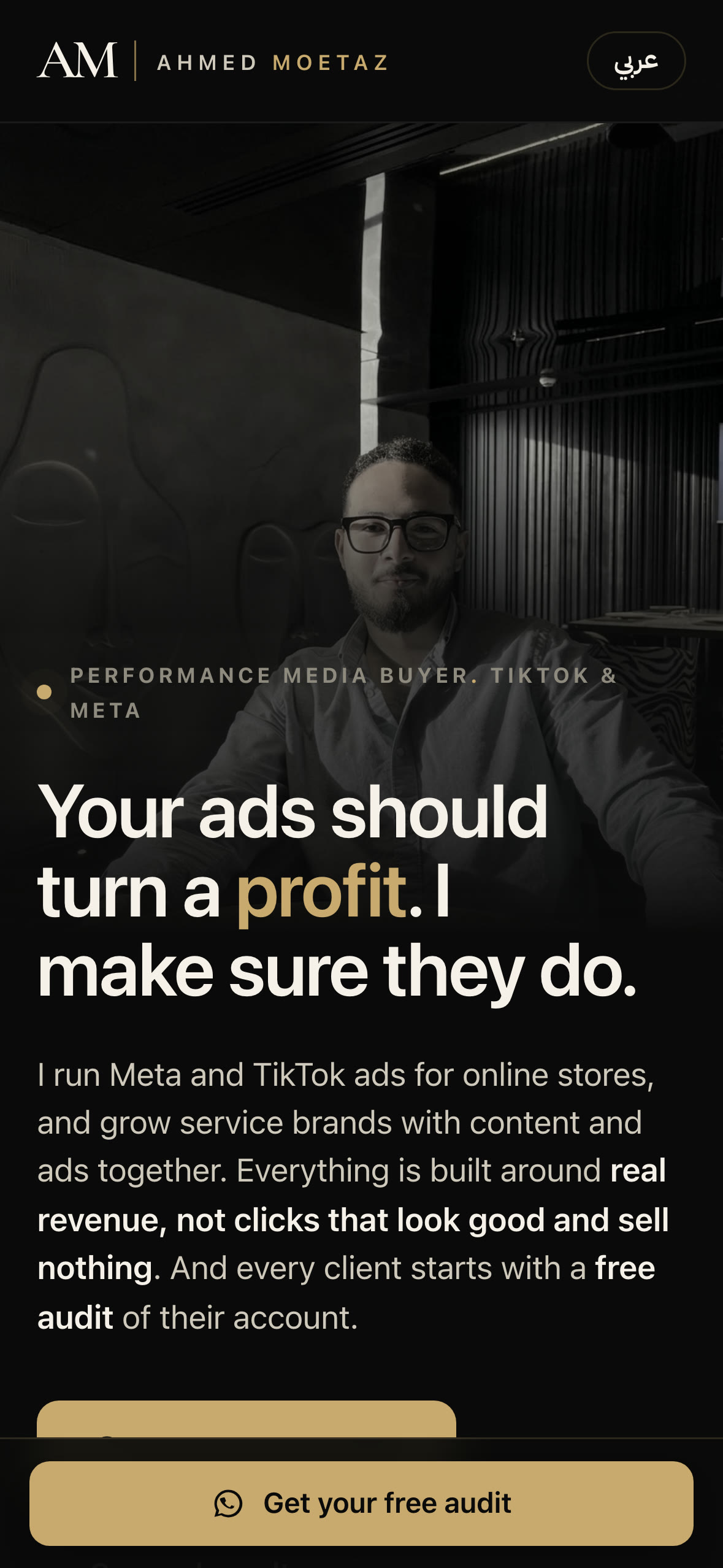 The same portfolio on a phone
